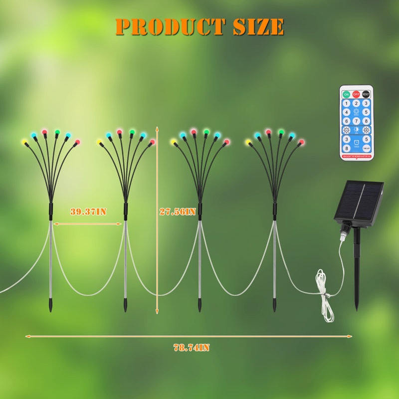 Arbres et branches 27,56 po à DEL scintillantes à énergie solaire, Coloré