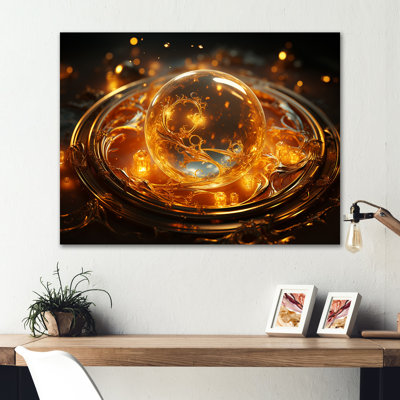 Fire Glass Saturn Planet III - Space Planet Metal Wall Art