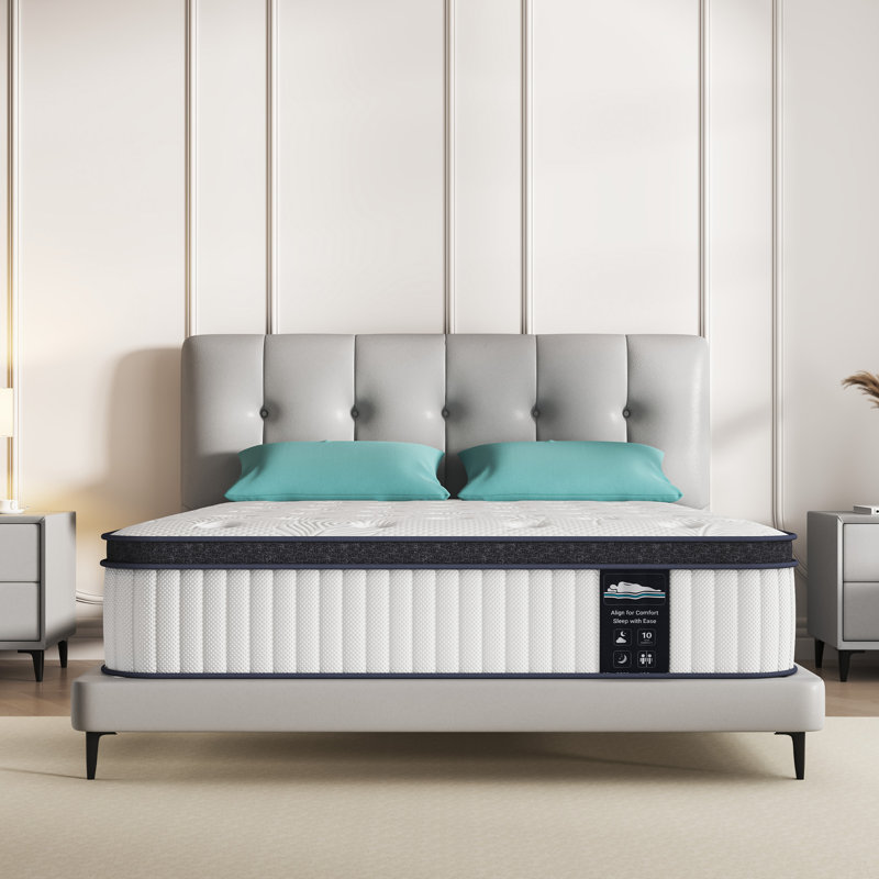 Medium Hybrid Mattress Heavier Coils for Durable Support - Pocket Innersprings for Motion Isolation - Pressure Relieving, 10"