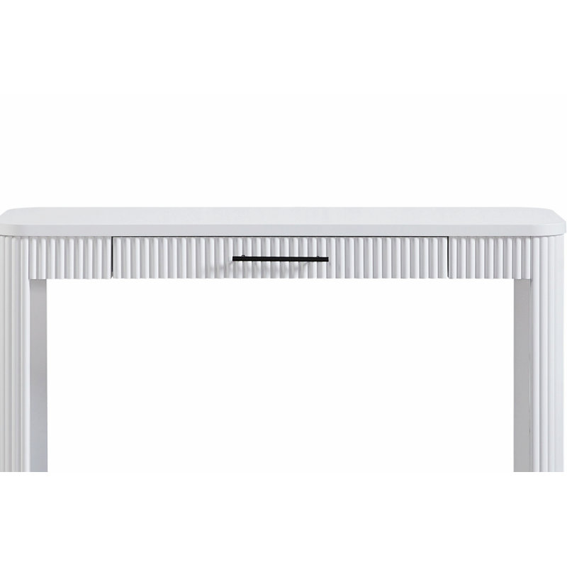 Bureau d'écriture rectangulaire, 1 cadre en bois avec 1 tiroir de rangement, Blanc