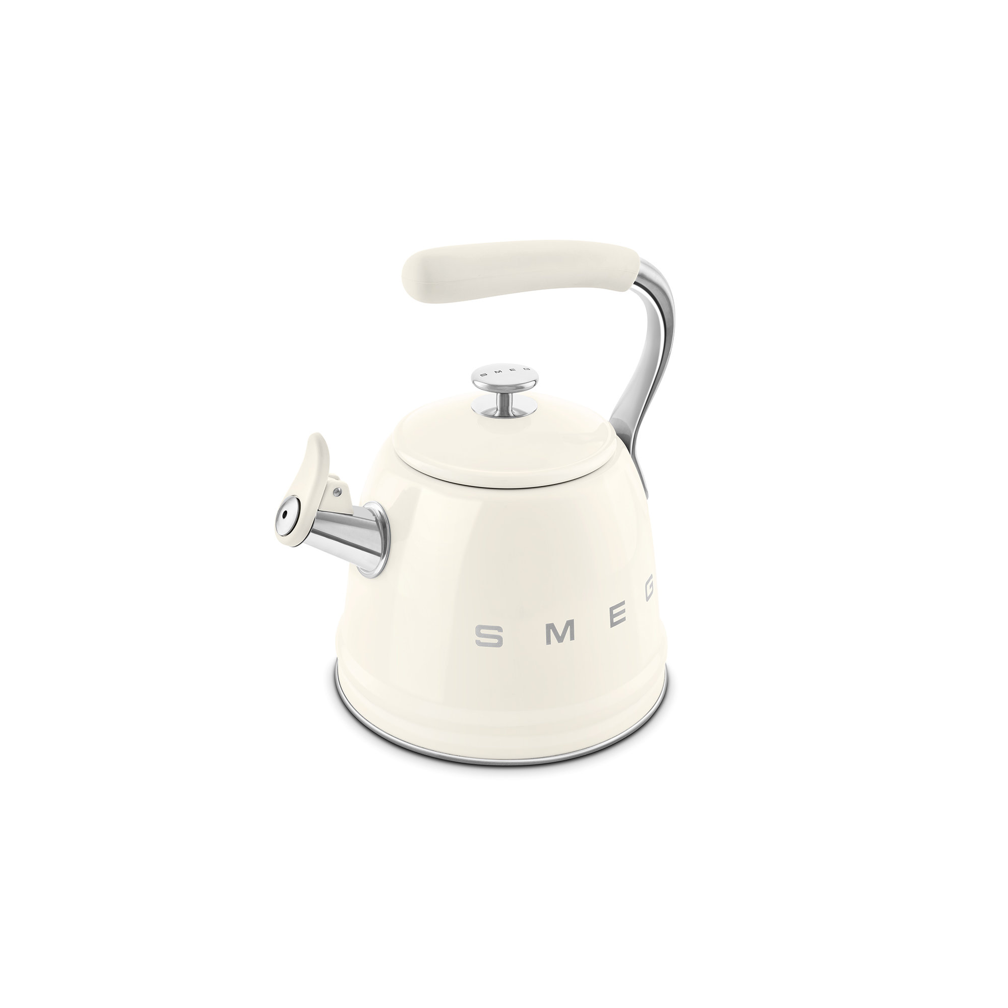 SMEG 50"s Retro Style Whistling Stovetop Kettle, Cream