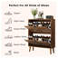 Armoire à chaussures 31,5 "en noyer de style clôture pour vestibules et couloirs