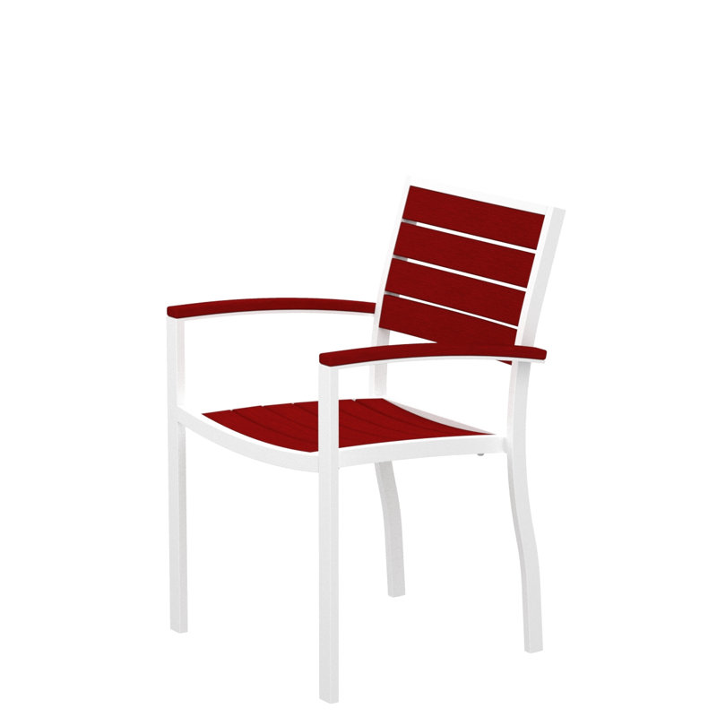 Chaise de salle à manger POLYWOOD Euro, Blanc, Rouge coucher de soleil