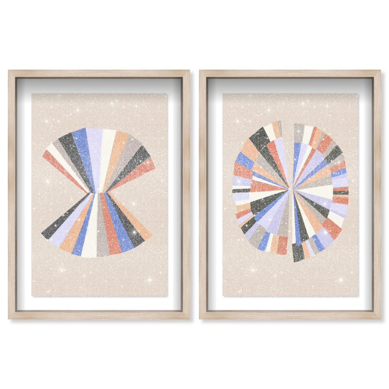 Minimally Perfect Set Shadowbox Abstract Print by Oliver Gal, Black Frame, 10 x 15, 21"H x 31"W, Natural Oak Shadowbox
