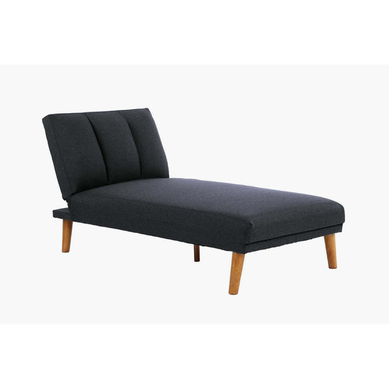 Upholstered Chaise Lounge, Polyfibre noir