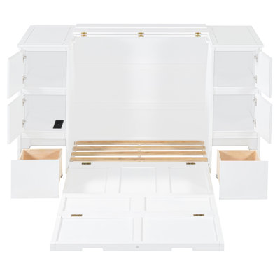White Twin Bed With Efficient Storage & Charging - Simplify Your Bedroom Ports And Multiple Options