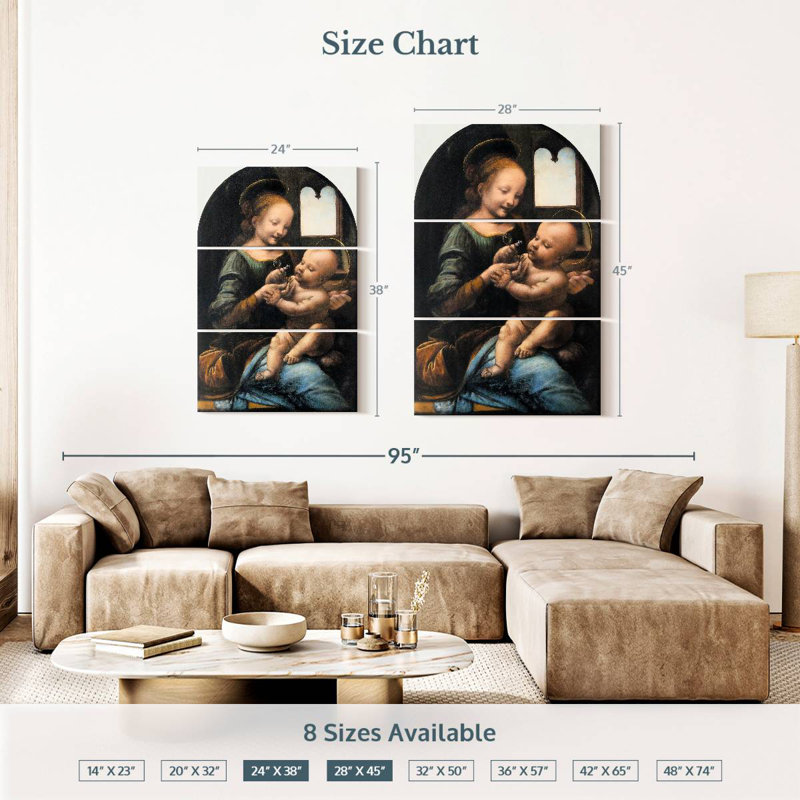 Adella Benois Madonna 1478, H 38 po x l 24 po