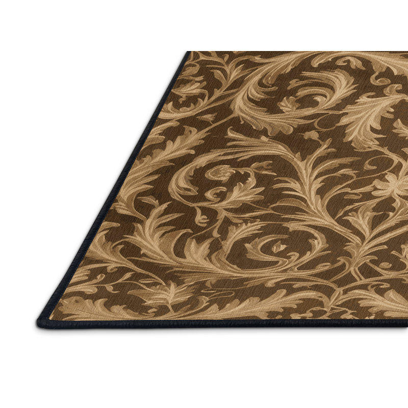 Tapis brun français lavable à la machine, Rectangulaire 8 pi x 12 pi