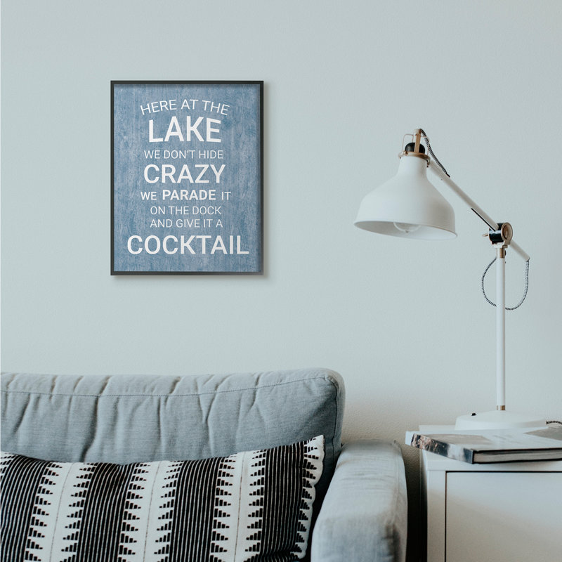 «Parade Crazy Funny Lake Party Blue Wood Texture Word Design» par Susan Ball - impression d'art graphique