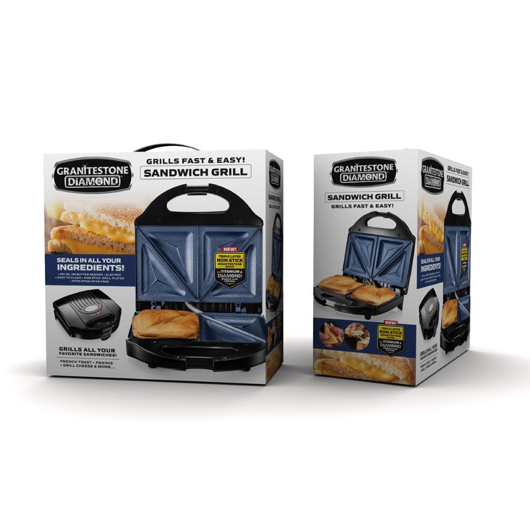 Granitestone Sandwich Maker, Toaster & Electric Panini Grill with