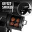 Royal Gourmet 2-Burner Gas and Charcoal Grill Combo with Offset Smoker & Side Burner, Black