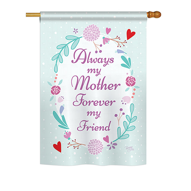 « my ma mère », impressions familiales décoratives de polyester de 2 côtés 28 x 40 po drapeau maison