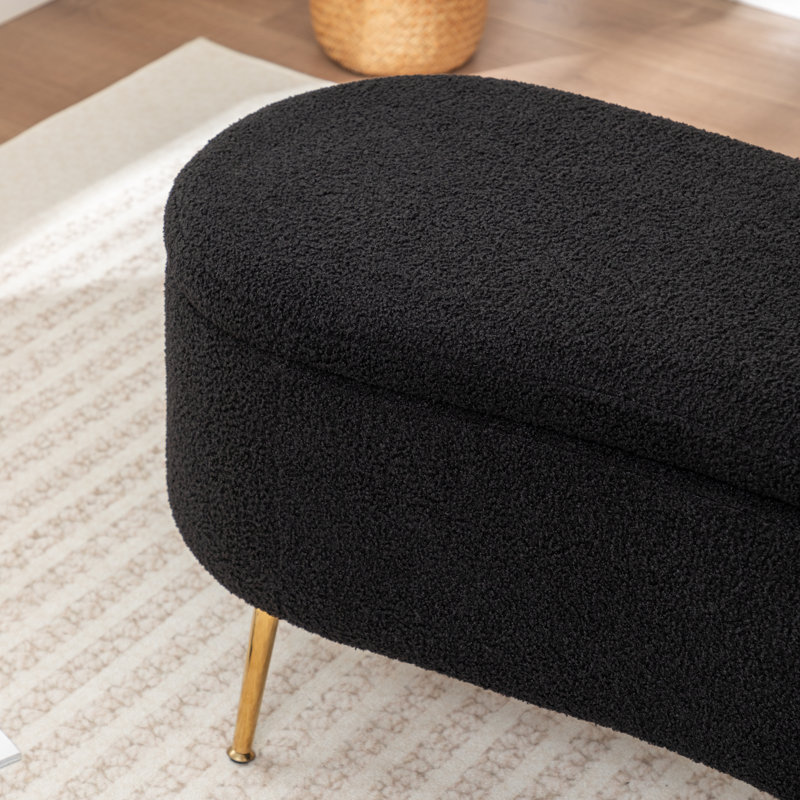 Banc de rangement rembourré Kaybree, Noir