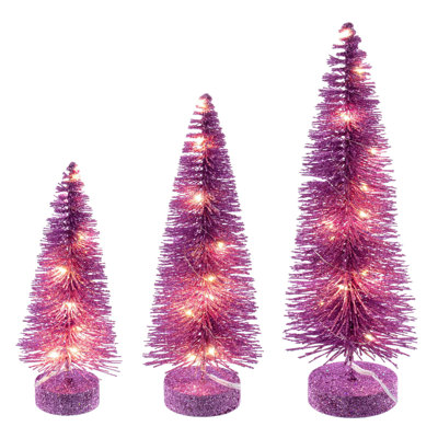  Ensemble d'arbre à brosse rose 8 "-10" -12 ".