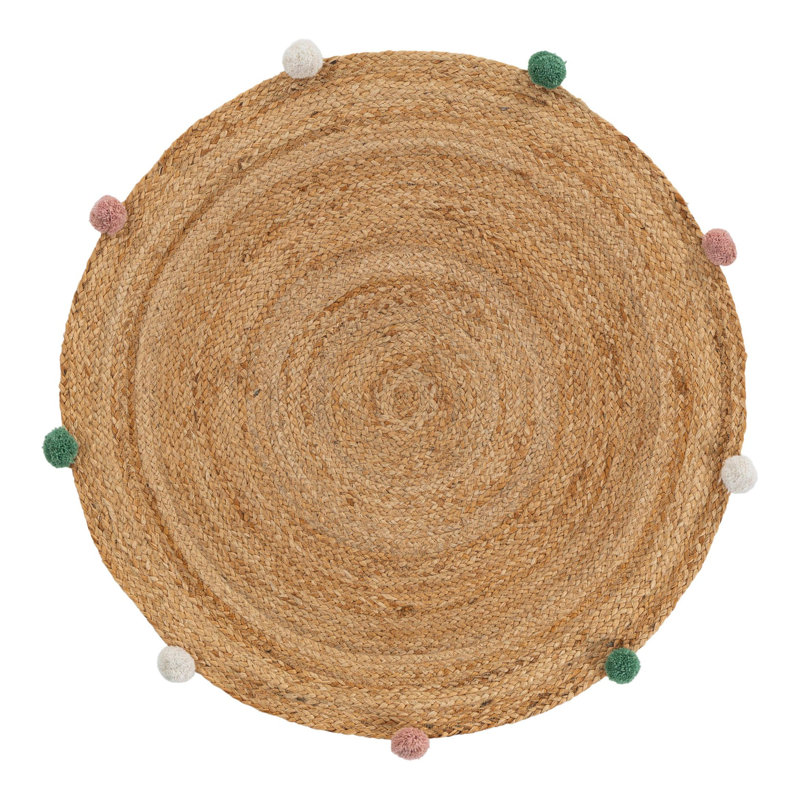 Tapis pour enfants en jute tressé, Rond 3 pi 1 po