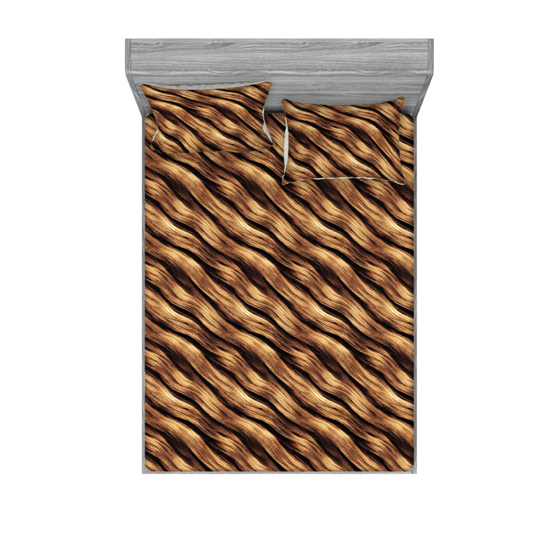 Microfiber Sheet Set, California King Sheet Set with 2 Pillowcases, Wavy