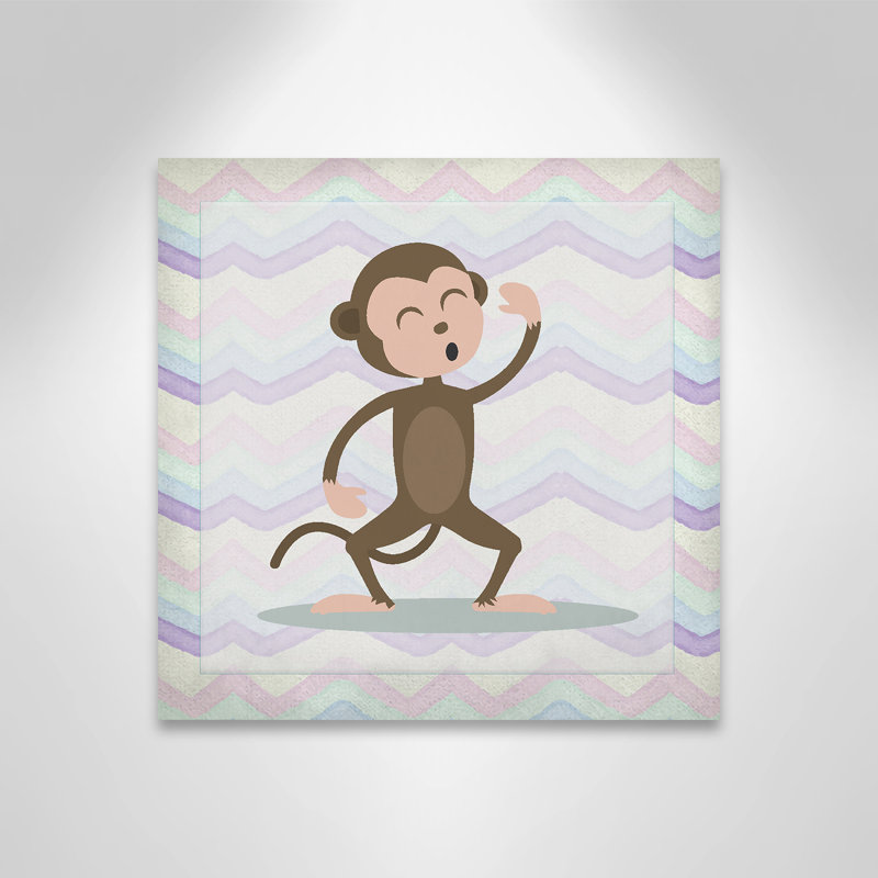 Adhésif décoratif «Pink Monkey Time», Canevas, H 16 po x l 16 po x P 1,5 po