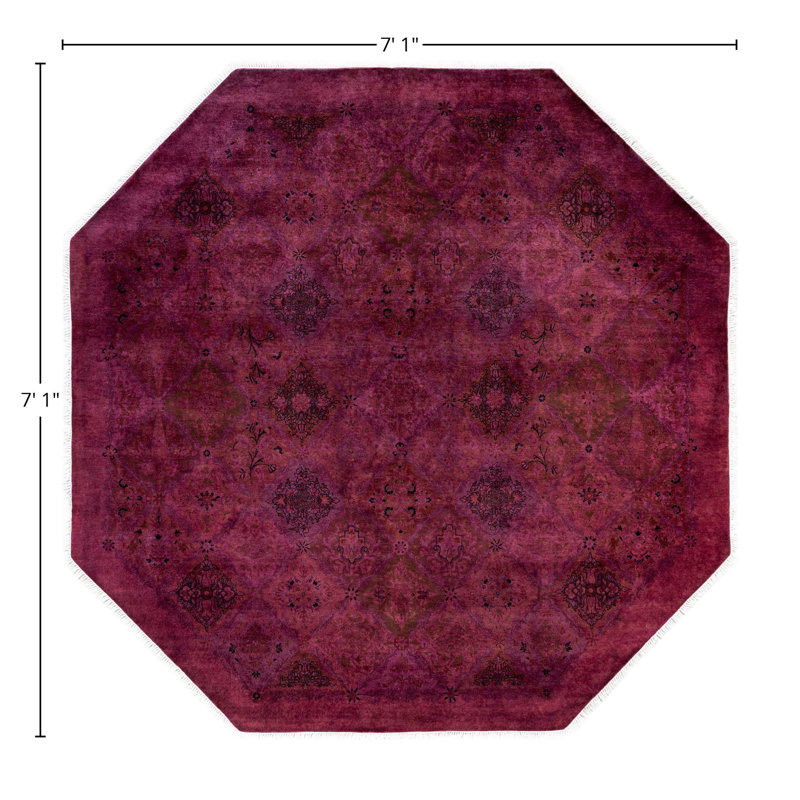 Overdyed One-of-a-Kind 7' 1" X 7' 1" Hand Knotted Area Rug