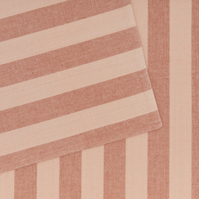 Essential Striped Placemat - Set Of 4, Blush/Terracotta