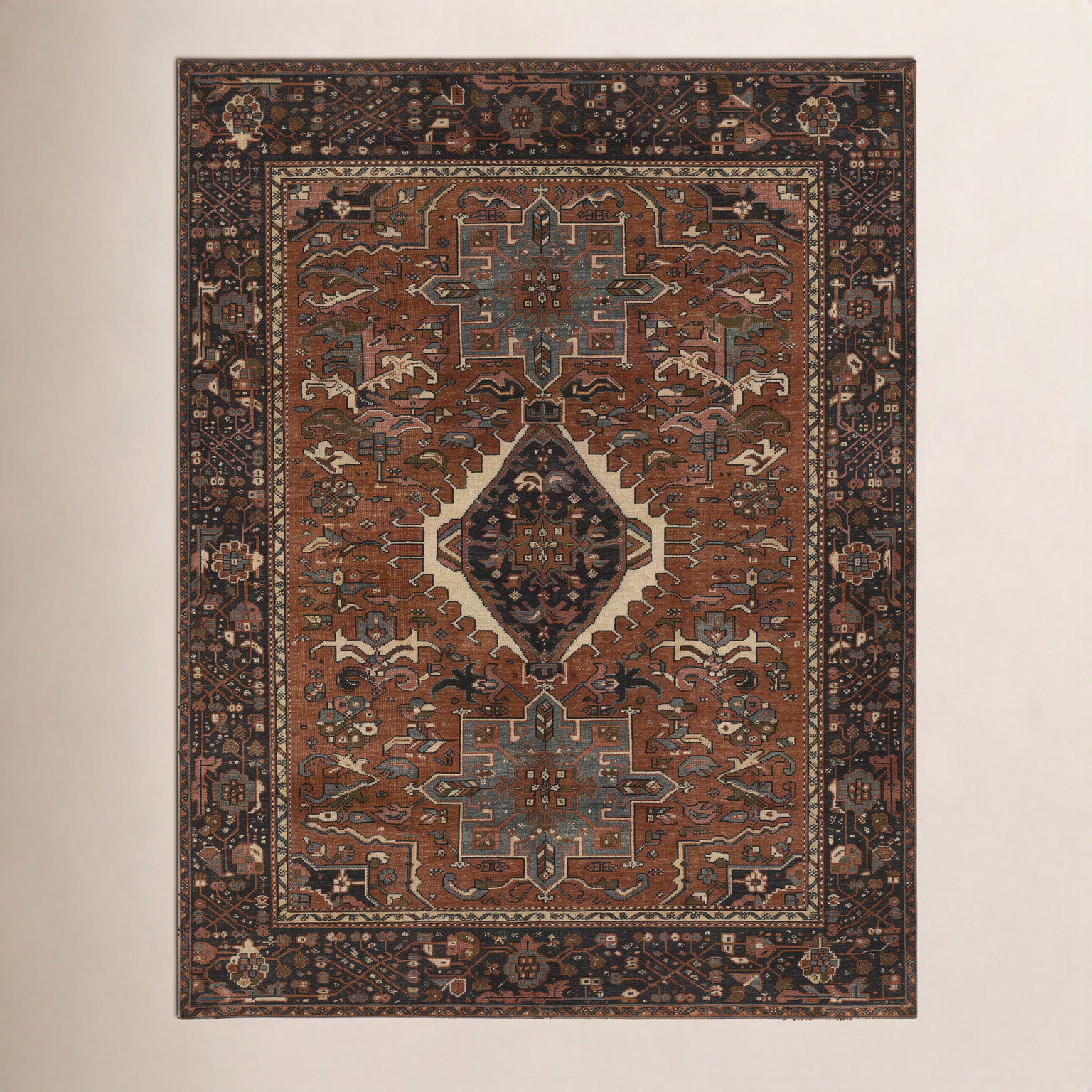 Apoline Hand-Knotted Oriental Rug, Rectangle 8' W x 10' L