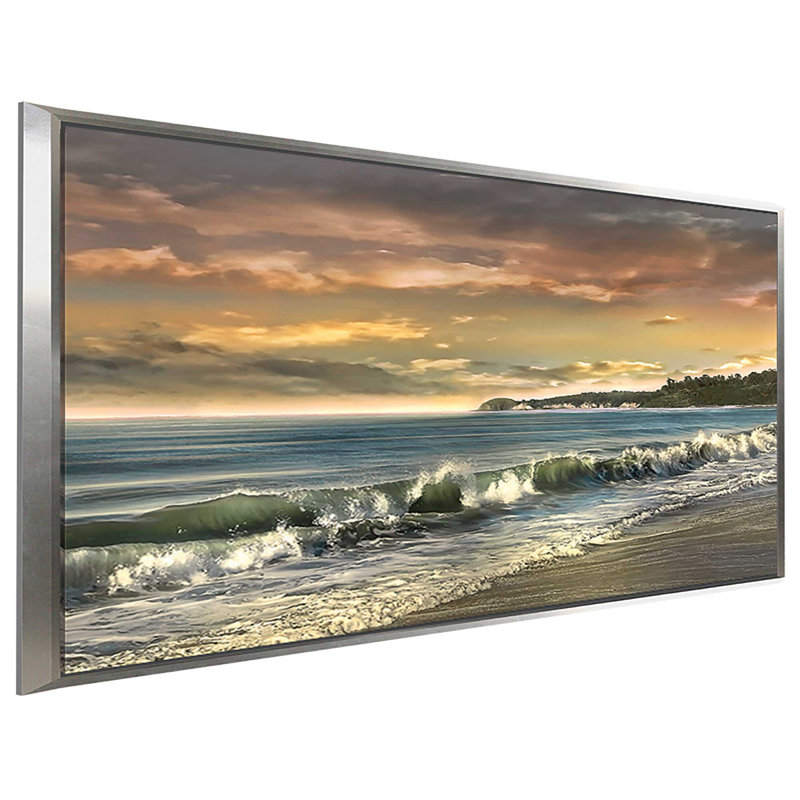 " Warm Sunset " by Mike Calascibetta, 21.5" H x 33.5" W x 2" D, Silver Floater Frame