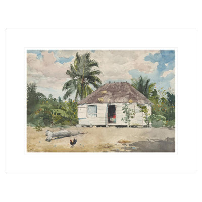 «Native Huts Nassau» par Winslow Homer, impression giclée sur cadre
