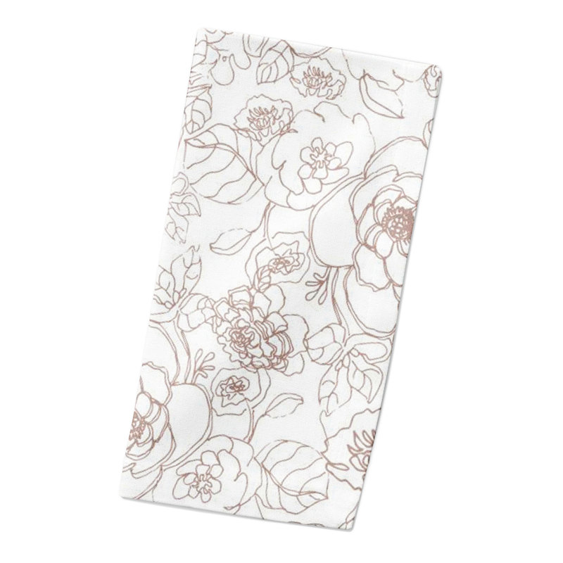 Floral Rectangular Napkin, Pink
