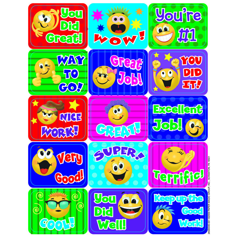 Emoticons Succès Autocollants Accessoire éducatif
