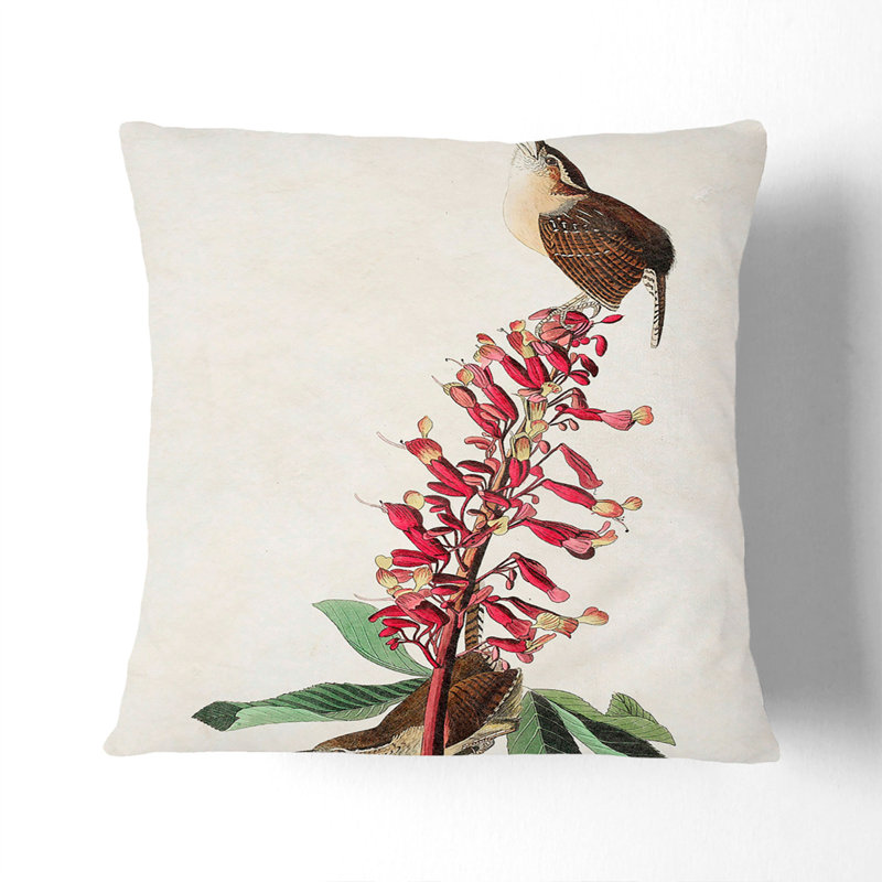Floral Square Cushion, Stone, 55cm H x 55cm W x 20cm D