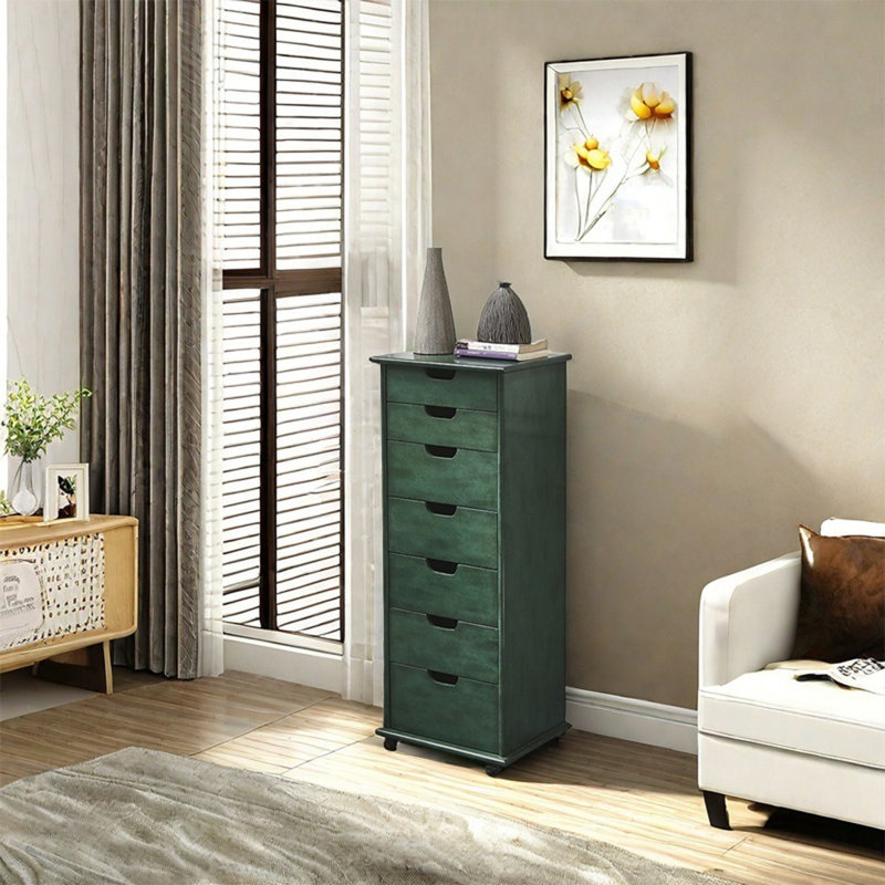 Large 7-Drawer Cabinet with Rotating Wheels