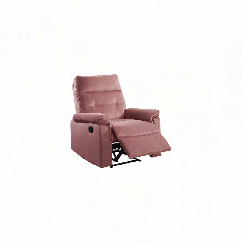 Fauteuil inclinable manuel en velours, Rose