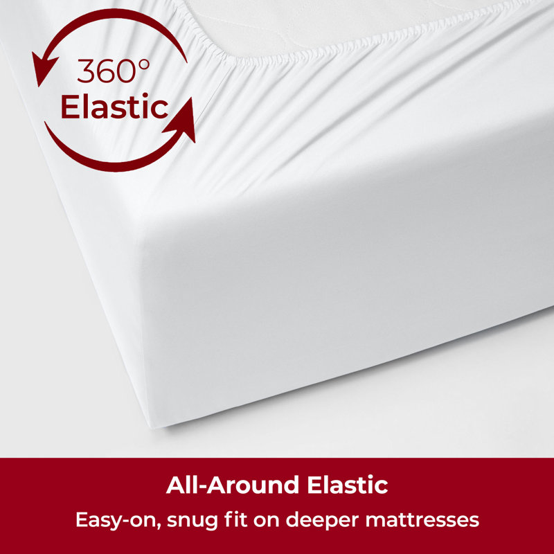 Ensemble de draps Mellanni 1800, Ensemble de draps pour taille de lit simple TG ave, Blanc
