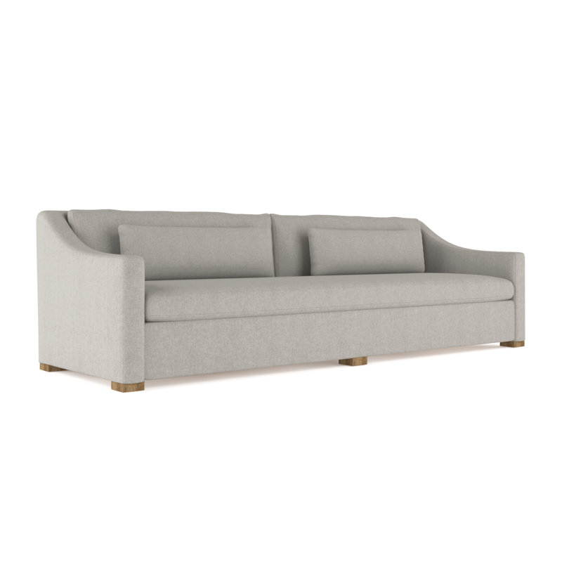 Crosby Slope Arm Sofa, Box Weave Linen Alabaster, 32.5" H x 108" W x 43" D, Weathered
