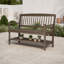 Banc d'extérieur en bois d'acacia avec tablette et structure robuste, siège de rangement rustique pour patio et entrée-1789722963