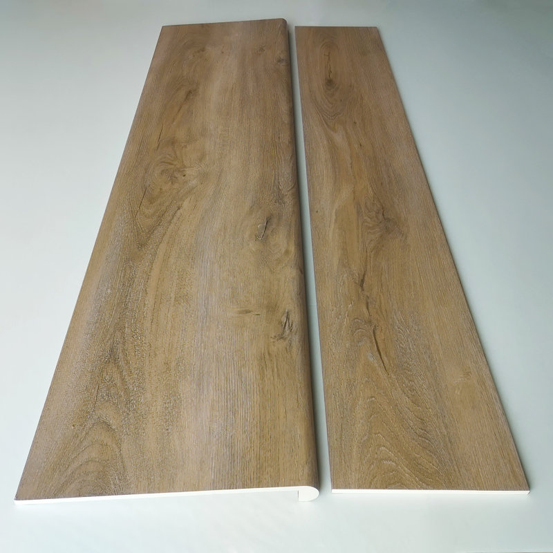 Vinyl WPC Round Stair Tread (11.8'' W x 48'' L) with Riser (7.9'' W x 48'' L) , Ashbury