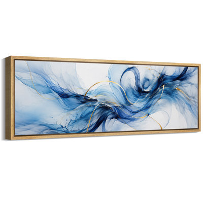 «Blue Gold Flow», impression murale sur toile encadrée