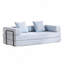 Canapé-lit convertible au sol, canapé futon à compression avec accoudoirs, dossier coussiné et tissu chenille pour le salon-2023224142
