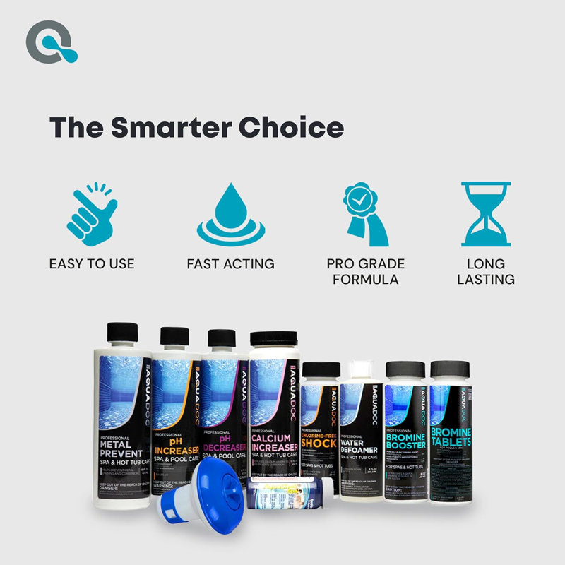 AquaDoc Bromine Hot Tub Starter Kit for Spas, Complete Spa Maintenance Kit with Bromine Tablets & Complete Hot Tub Chemicals Starter Kit