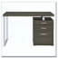 Bureau réversible à 3 tiroirs gris patiné-121063543