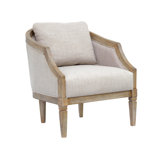 Martha Stewart Whitney Curved Solid Wood Upholstered Armchair