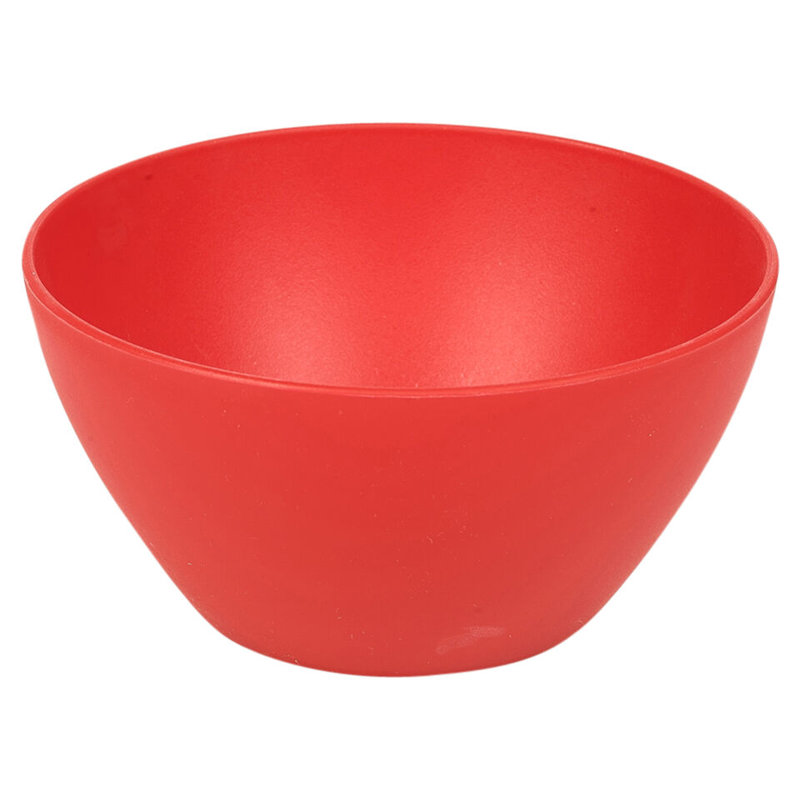 6x High Quality Small Deep Round Reusable Solid Colour Plastic Dinner Bowls, Red