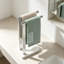 Porte-serviettes sur pied avec base en marbre, en acier inoxydable SUS304, en forme de L, double porte-serviettes pour salle de bain, comptoir ou évier de cuisine, base antidérapante.