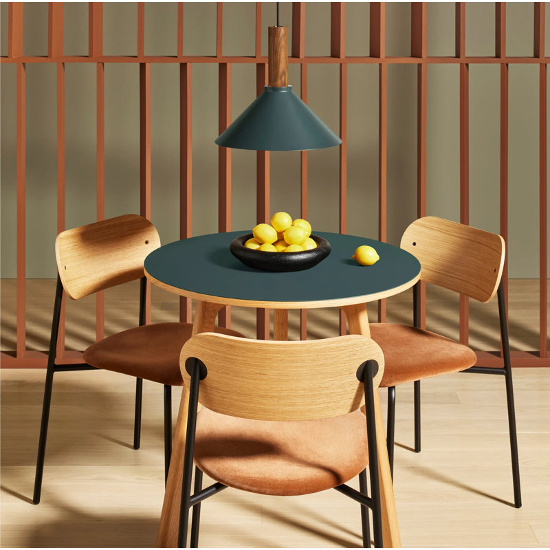 SideBySide Upholstered Dining Chair, Copper Velvet, White Oak