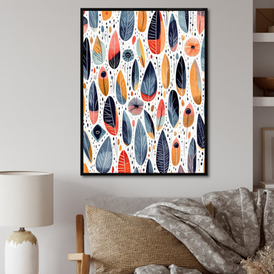 Motif floral bleu jaune et scandinave - imprimé