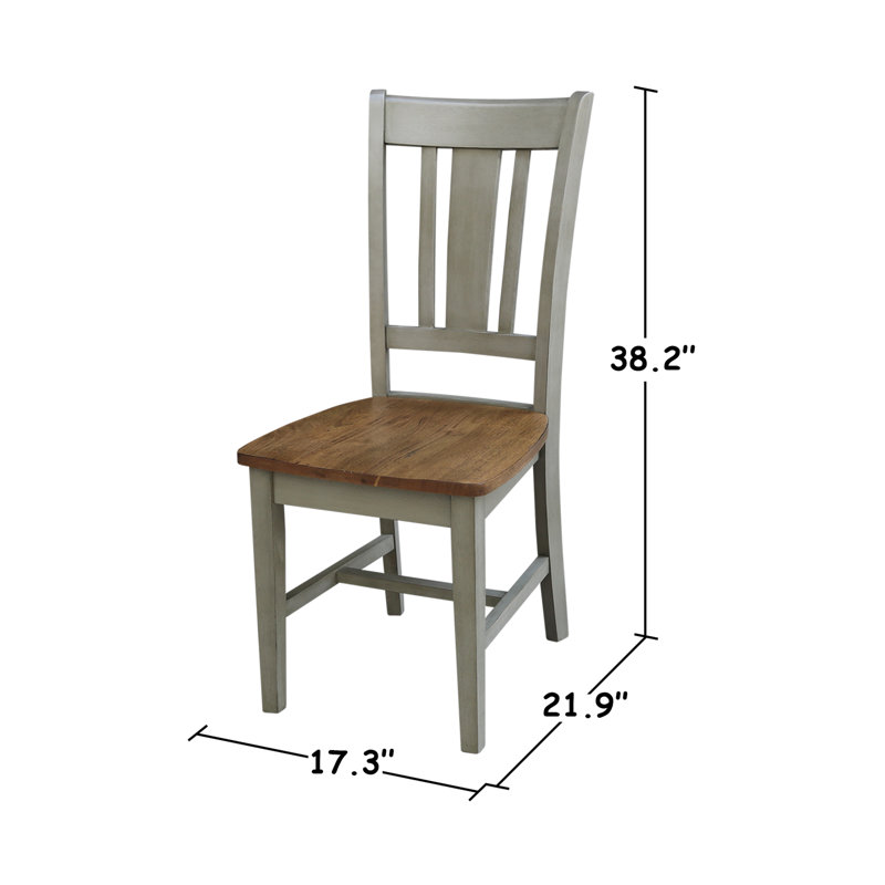 Strauss 3 - Piece Solid Wood Pedestal Dining Set, Hickory/Stone, 29.9” H x 30” L x 30” W