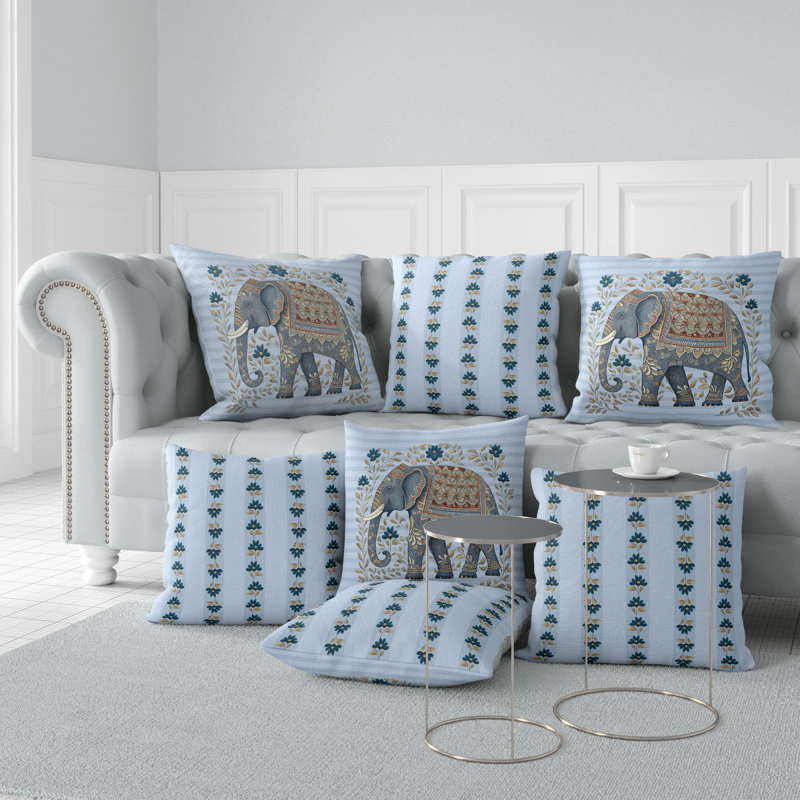 Housse et insert de coussin intérieur / extérieur en polyester Elephantine Delight, 20 po x 20 po