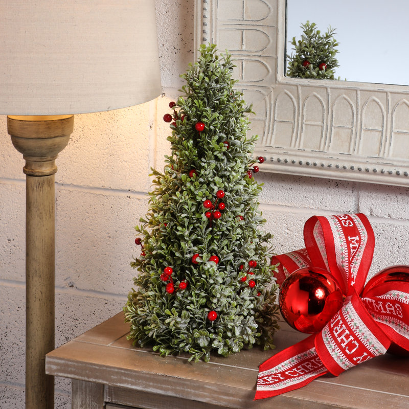 Faux Boxwood Topiary, 18" H x 9" W x 9" D