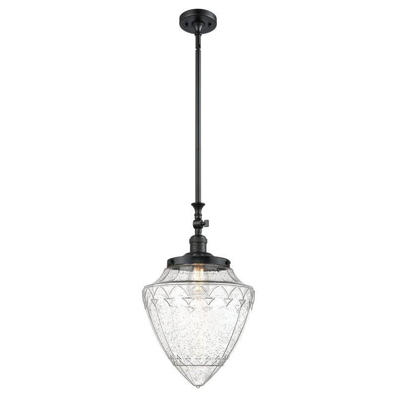 Franklin - Kymeshia - Mini-luminaire suspendu à tige inclinable 1 lumière - DEL , Noir mat, H 52 po x l 11,88 po x P 11,88 po