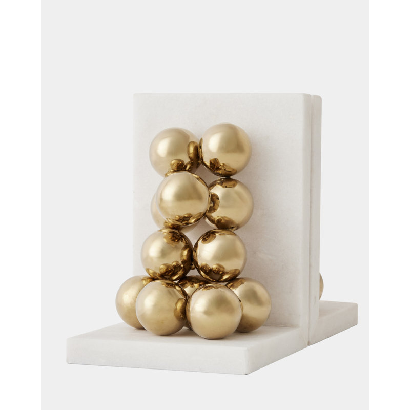 Sphere Bookends-Brass