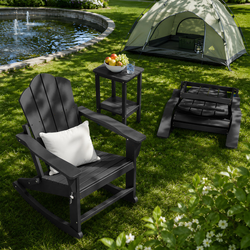 HDPE Outdoor Rocking Chair, black